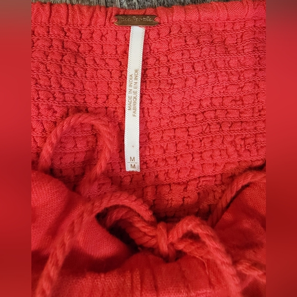 Free People Falling Flowers Jumpsuit Womens M Red Multi Floral Cutout Flowy Boho - Picture 8 of 16